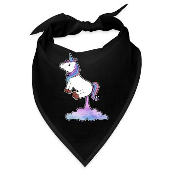 Einhorn pupsen furzen Geschenk Idee - Bandana - Schwarz - Vorne