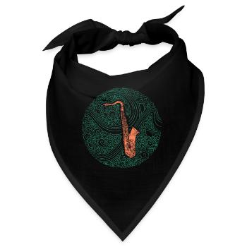 Saxofon - Bandana - Schwarz - Vorne