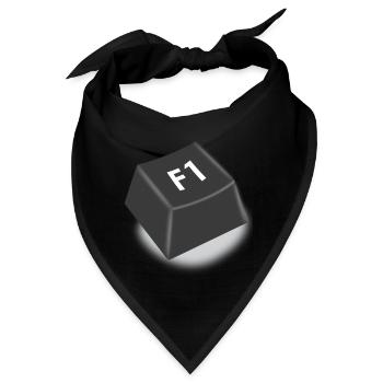 f1 Hilfe Knopf - Bandana - Schwarz - Vorne