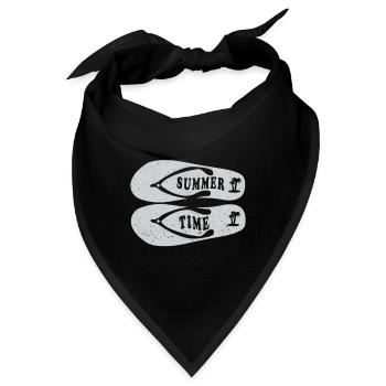 Summer Time Sommer Urlaub Flip Flop - Bandana - Schwarz - Vorne