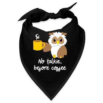 Eule - Uhu - Kauz - Eulen T-Shirt - Kaffee - Bandana - Schwarz - Vorne