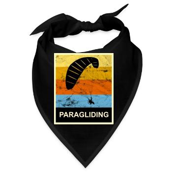 Gleitschirm Fliegen Vintage Geschenk Retro - Bandana - Schwarz - Vorne