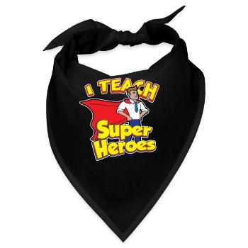 Lehrer Lehrertag Superhelden Lehrergeschenk - Bandana - Schwarz - Vorne