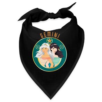 Sternzeichen - Horoskop - Zwilling - Geschenk - Bandana - Schwarz - Vorne