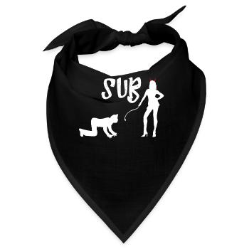 Femdom Dominatrix Sub SM lustige humor t-shirt - Bandana - Schwarz - Vorne