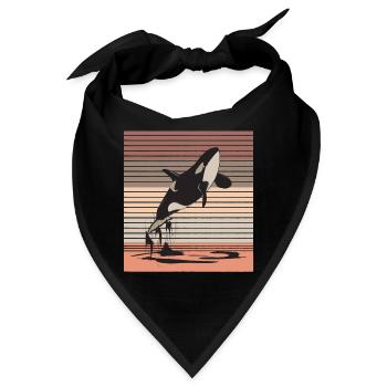 Wal Ozean Meeresleben Meerestier Geschenk - Bandana - Schwarz - Vorne