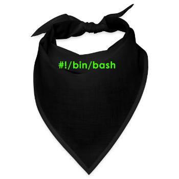 Unix Linux Bash - Bandana - Schwarz - Vorne