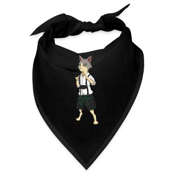Katze Lederhose Tracht - Bandana - Schwarz - Vorne