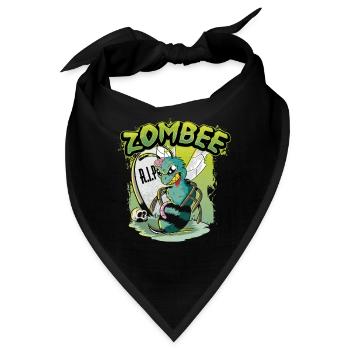 Halloween Zombie Zombee bee Biene Kostüm Geschenk - Bandana - Schwarz - Vorne