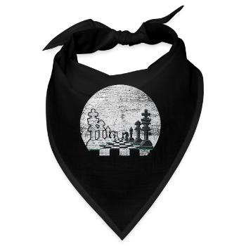 Schach Mond Geschenk Schachbrett Schachmatt Taktik - Bandana - Schwarz - Vorne