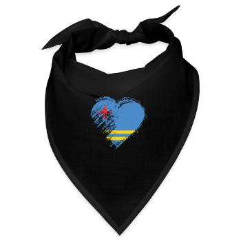 Grungy ich liebe Aruba-Herz-Flagge - Bandana - Schwarz - Vorne