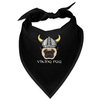 Viking Mops - Skol - Vintage Welpen Mops - Bandana - Schwarz - Vorne