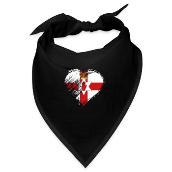 Grungy ich liebe Nordirland-Herz-Flagge - Bandana - Schwarz - Vorne
