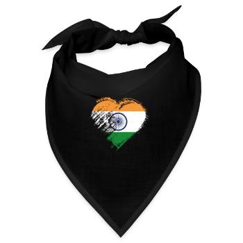 Grungy ich liebe Indien-Herz-Flagge - Bandana - Schwarz - Vorne