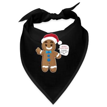 Lebkuchenmann Weihnachten Geschenk Santa Nikolaus - Bandana - Schwarz - Vorne