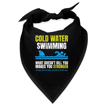 Lustiger kaltes Wasser-Schwimmen-Haifisch - Bandana - Schwarz - Vorne