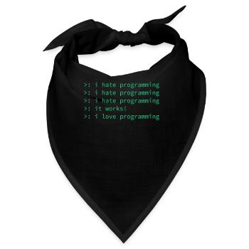 Programmierer Coden Hass Nerd Geek lustig Geschenk - Bandana - Schwarz - Vorne