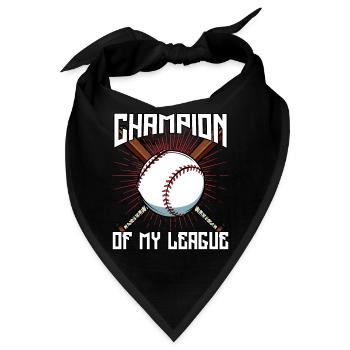 Champion Of My League | Baseball Spruch Geschenk - Bandana - Schwarz - Vorne