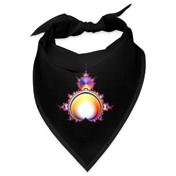 Mandelbaum Fraktal - Bandana - Schwarz - Vorne