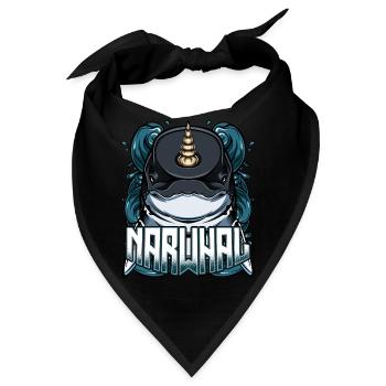 Cool Narwal Trendy Meeresbewohner Wale Geschenk - Bandana - Schwarz - Vorne