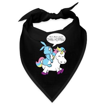 Schneller als hoppeln Hase Einhorn Geschenk - Bandana - Schwarz - Vorne