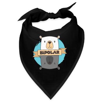 Bipolar T-Shirt - Eisbär Bipolar Geschenkidee - Bandana - Schwarz - Vorne