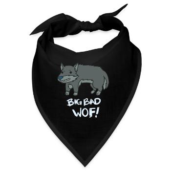 Wolf Cartoon Comic Rudel Beute Geschenk Idee Wild - Bandana - Schwarz - Vorne