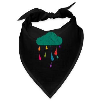 Regen Wolken Regentropfen Regenbogen Vielfalt - Bandana - Schwarz - Vorne
