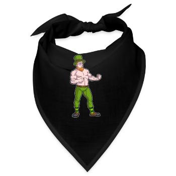 St. Patricks Day Irischer Boxer Conor Leprechaun - Bandana - Schwarz - Vorne