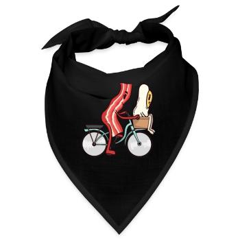 Valentinstag Verliebt Frühstück Ei Speck Liebe - Bandana - Schwarz - Vorne