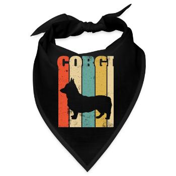 Retro Weinlese-Corgi - Bandana - Schwarz - Vorne