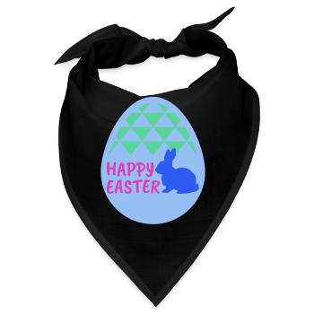 Happy easter - Frohe Ostern - Bandana - Schwarz - Vorne