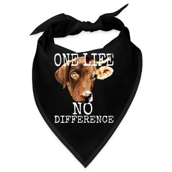 One Life No Difference Vegan Vegetarier Tierschutz - Bandana - Schwarz - Vorne