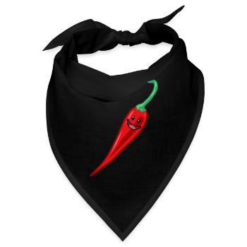 Chili Chilischote Pepperoni Gewürz Gemüse Vegan - Bandana - Schwarz - Vorne
