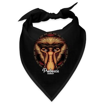 Nasenaffe Affengesicht Tierwelt Wildnis Geschenk - Bandana - Schwarz - Vorne