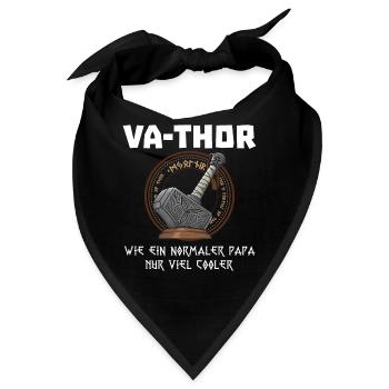 Va-Thor Vater Thor Vatertag Wikinger Papa Geschenk - Bandana - Schwarz - Vorne