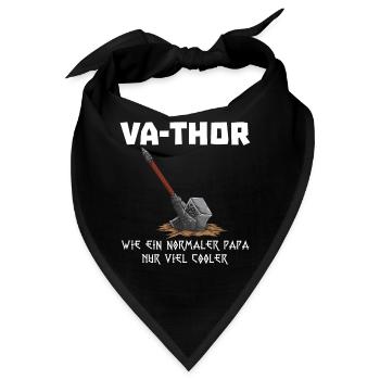 Va-Thor Vater Thor Vatertag Wikinger Papa Geschenk - Bandana - Schwarz - Vorne
