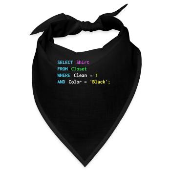 Lustiges SQL-Design für SQL-Programmierer, DBA, - Bandana - Schwarz - Vorne
