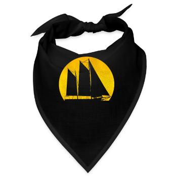Retro Segelboot Windschiff Segler Schifffahrt - Bandana - Schwarz - Vorne