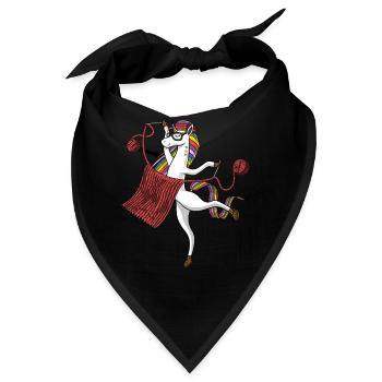 Einhorn, das magischen Garn-Stricker strickt - Bandana - Schwarz - Vorne