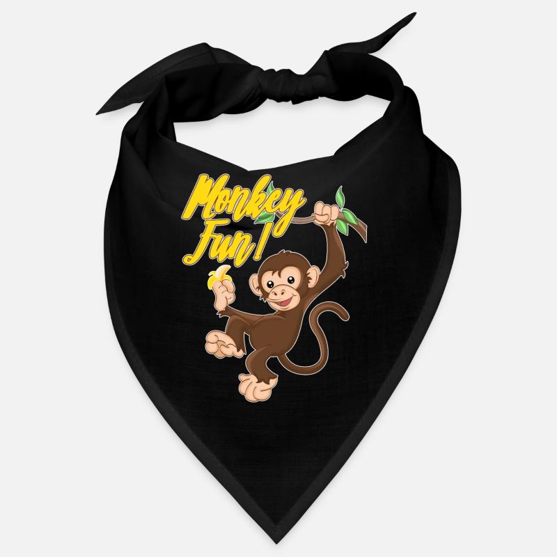 Singe Singe Amusant Singe Singe - Bandana - noir