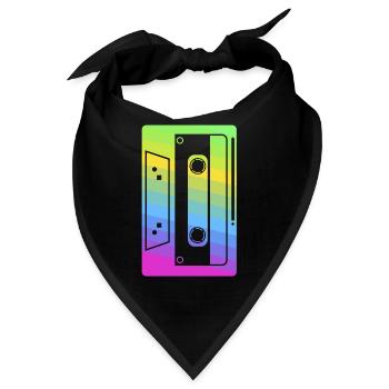 Retro Kassettenprodukt | 80er und 90er Neon - Bandana - Schwarz - Vorne