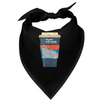 Plastik tötet Seehunde Umwelt Ozean Shirt - Bandana - Schwarz - Vorne