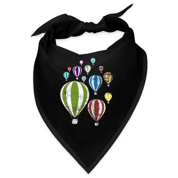 Bunte Ballons Heißluftballon Geschenk - Bandana - Schwarz - Vorne