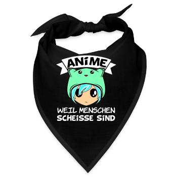 Anime Spruch Manga Cosplay Lustig Geschenk Geek - Bandana - Schwarz - Vorne