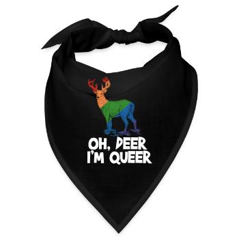 Oh Deer I'm Queer - Bandana - Schwarz - Vorne