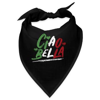 Ciao Bella Italien Flaggenentwurf, italienisches T-Stück - Bandana - Schwarz - Vorne