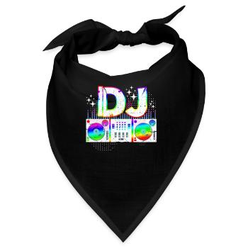 DJ Djing Discjockey Disc Jockey Party Geschenk - Bandana - Schwarz - Vorne