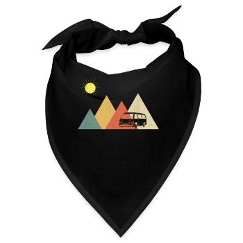 Retro Campervan Vintage Caravan Camping Van - Bandana - Schwarz - Vorne