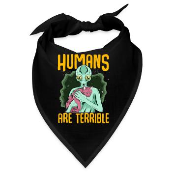 Alien Astronauten UFO Katzen, Fan Geschenk - Bandana - Schwarz - Vorne